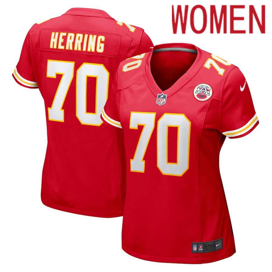 Women Kansas City Chiefs #70 Malik Herring Nike Red Game NFL Jersey->women nfl jersey->Women Jersey